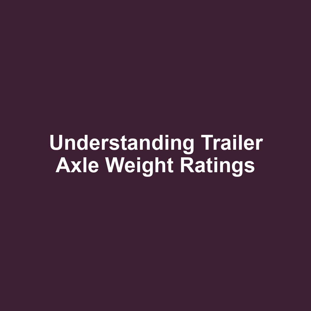 Understanding Trailer Axle Weight Ratings