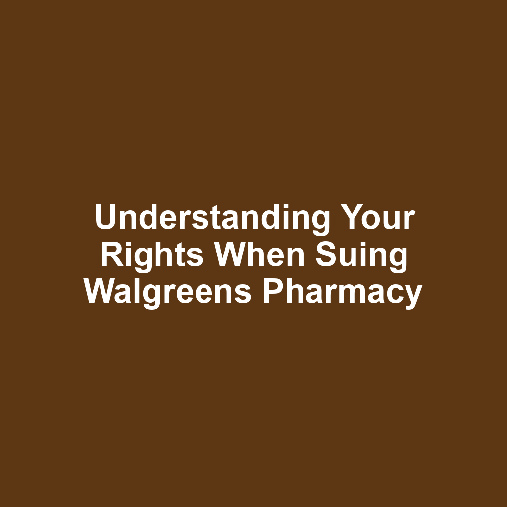 Understanding Your Rights When Suing Walgreens Pharmacy