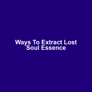 Ways to Extract Lost Soul Essence