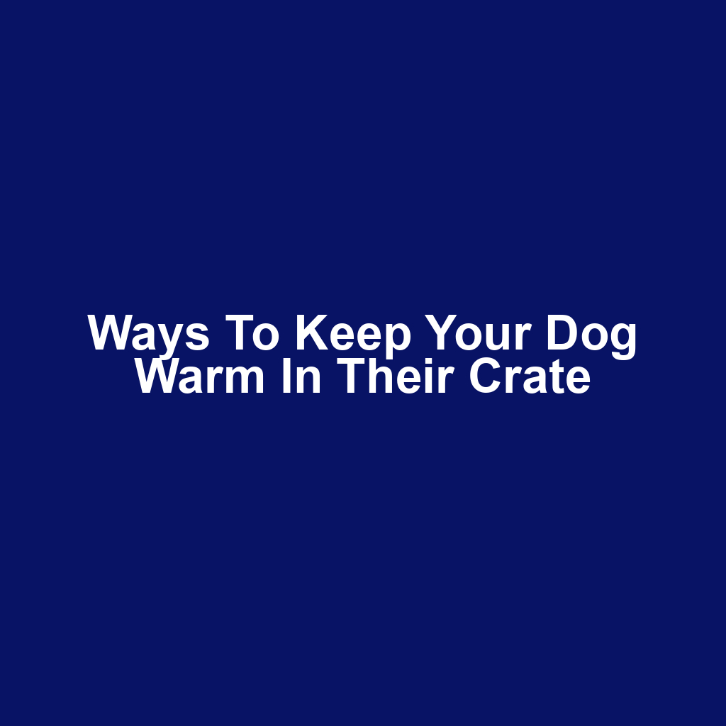 Ways to Keep Your Dog Warm in Their Crate
