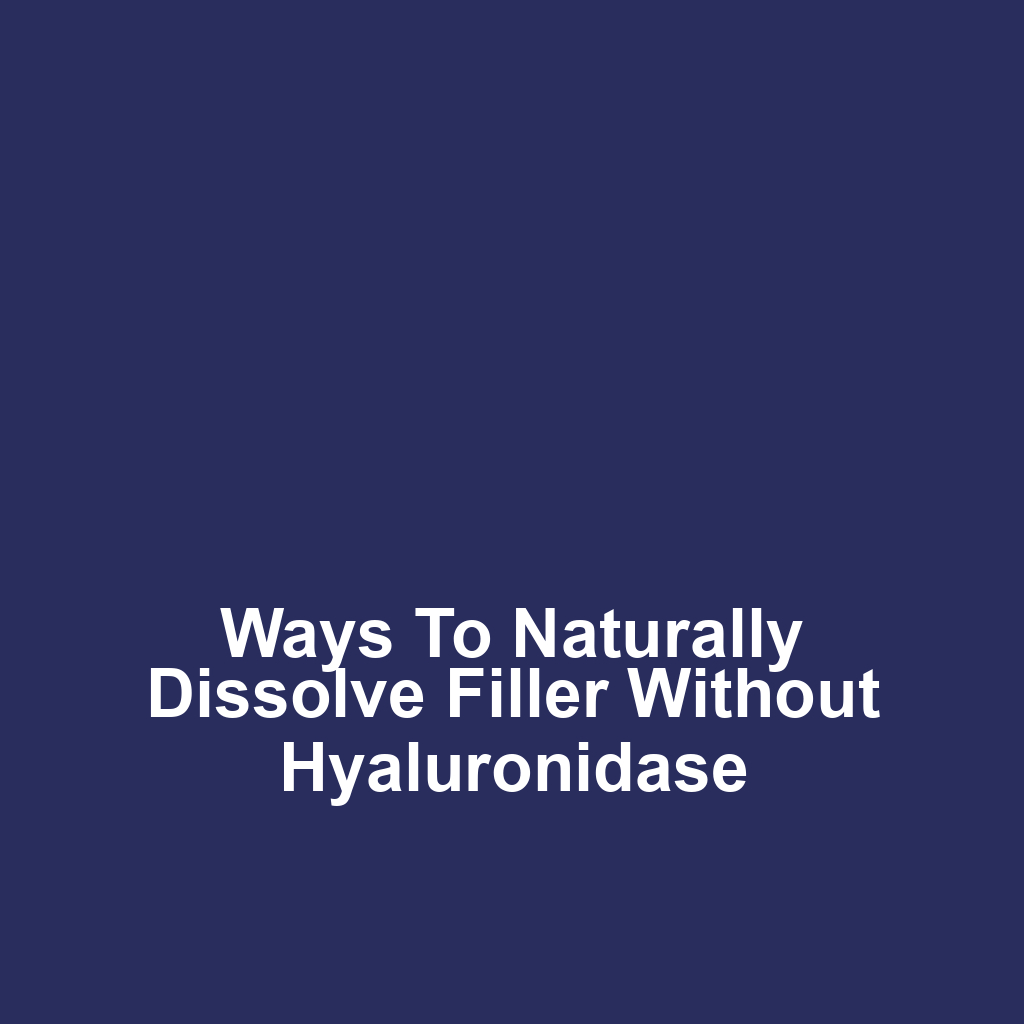 Ways to Naturally Dissolve Filler Without Hyaluronidase
