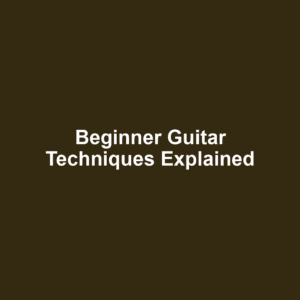 Beginner Guitar Techniques Explained