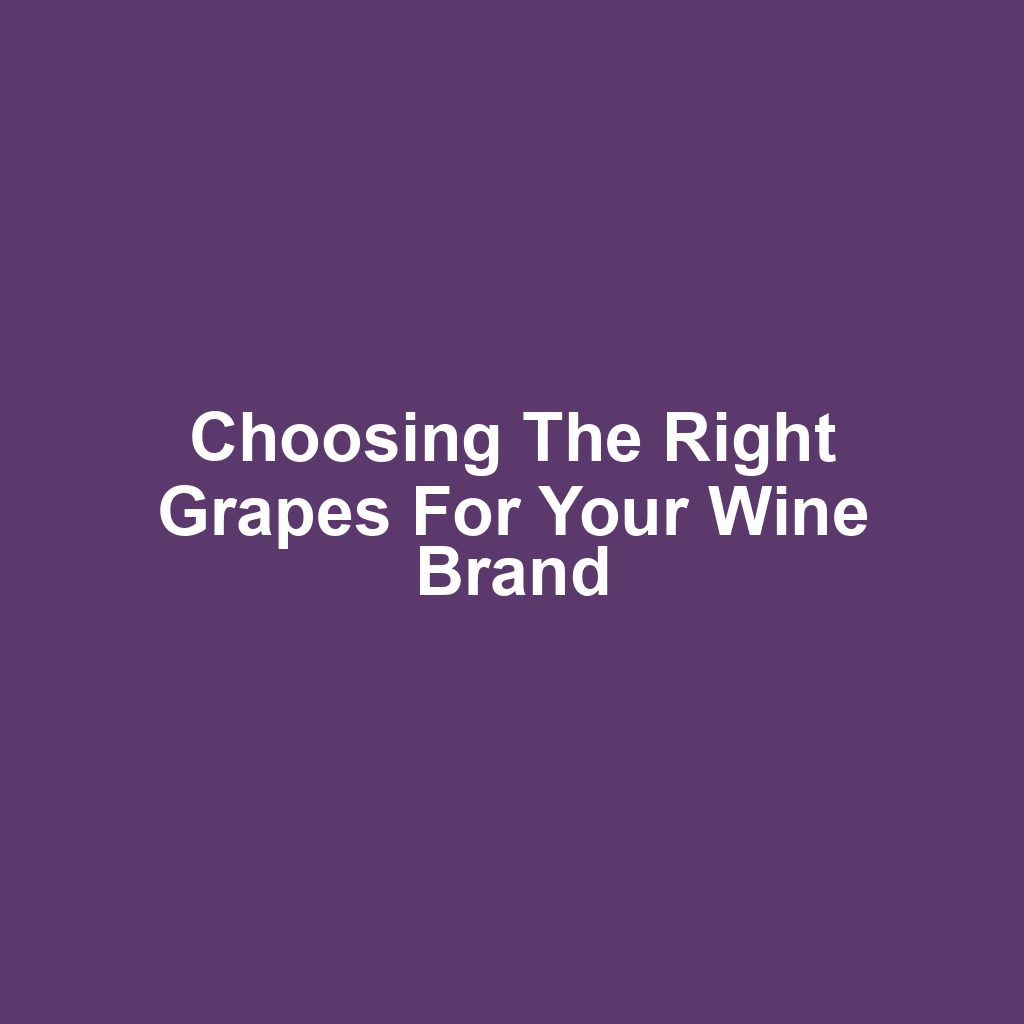 Choosing the Right Grapes for Your Wine Brand