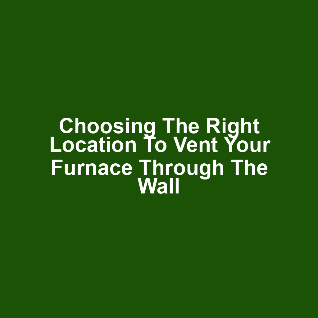 Choosing the Right Location to Vent Your Furnace Through the Wall