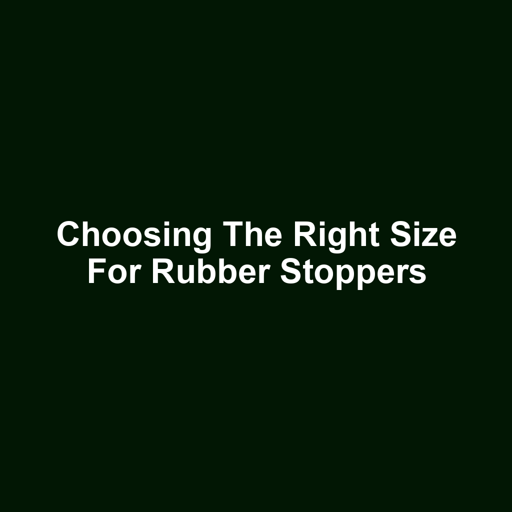 Choosing the Right Size for Rubber Stoppers
