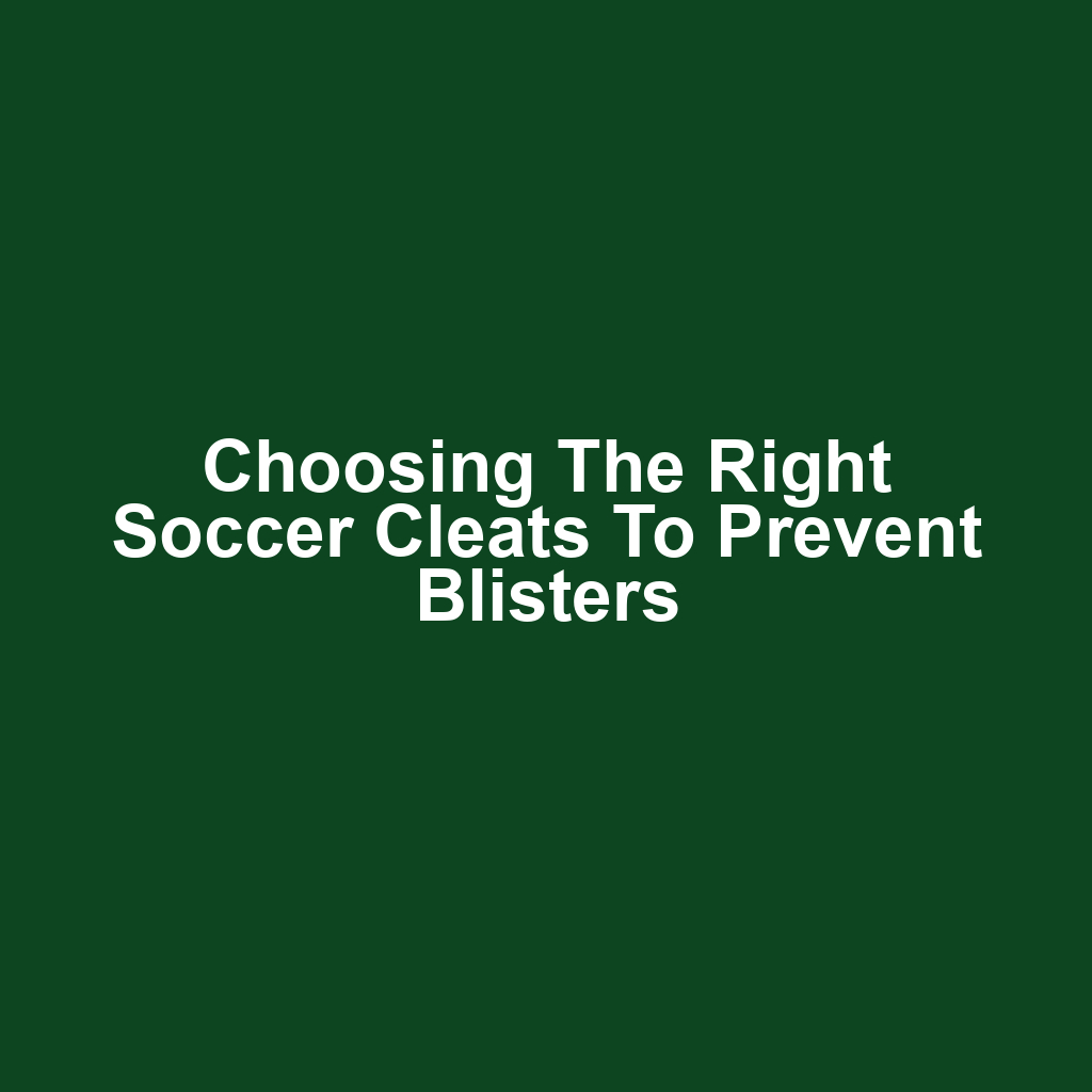 Choosing the Right Soccer Cleats to Prevent Blisters