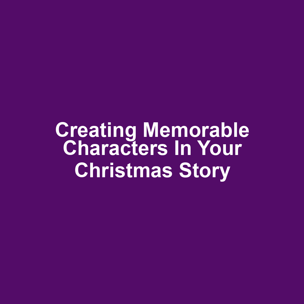 Creating Memorable Characters in Your Christmas Story