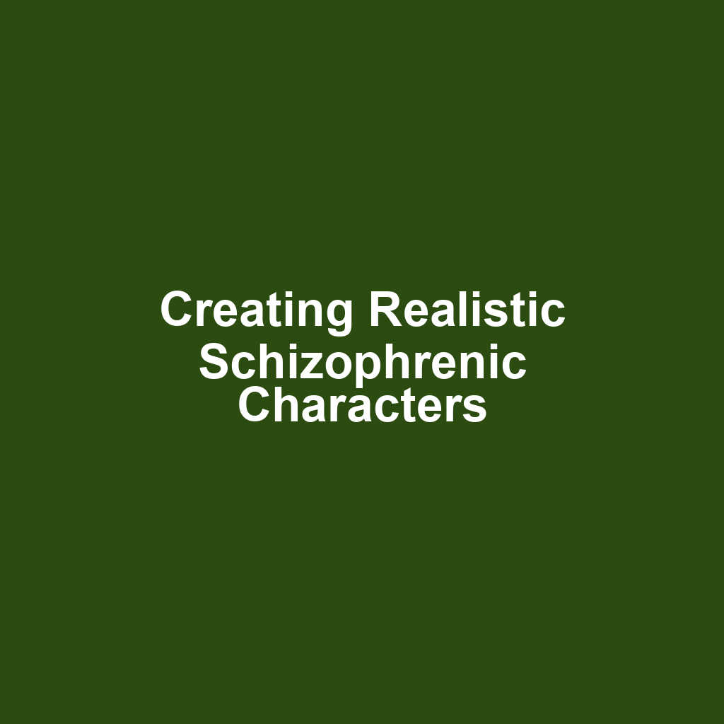 Creating Realistic Schizophrenic Characters