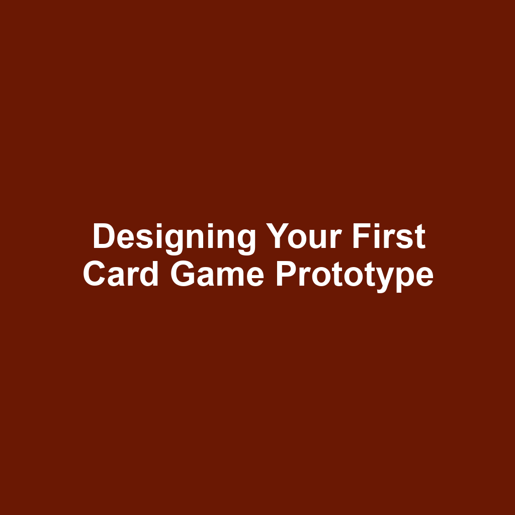 Designing Your First Card Game Prototype