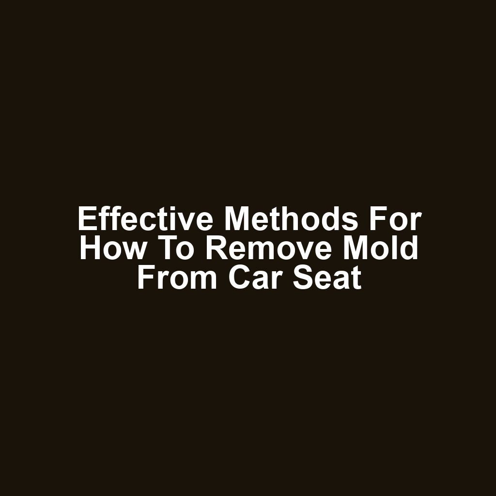 Effective methods for how to remove mold from car seat
