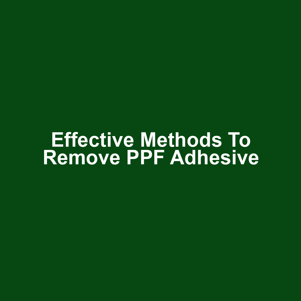 Effective Methods to Remove PPF Adhesive