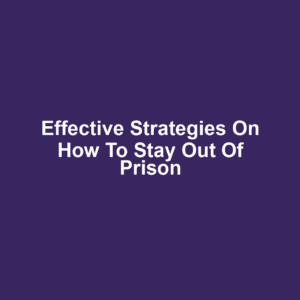 Effective Strategies on How to Stay Out of Prison