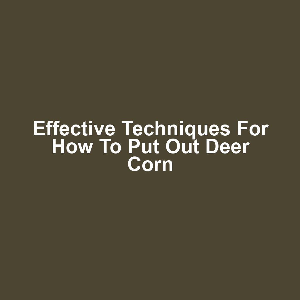Effective Techniques for How to Put Out Deer Corn