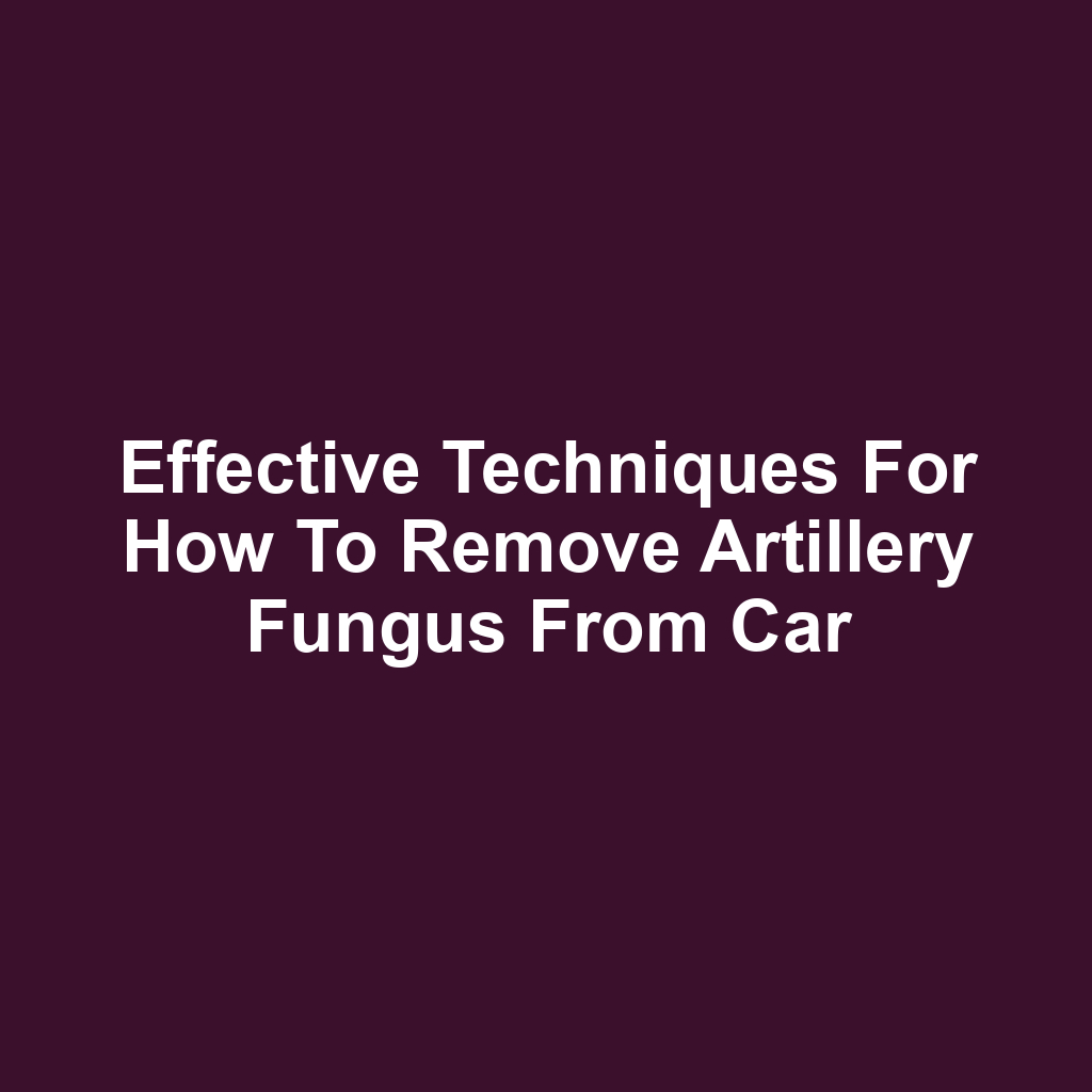 Effective techniques for how to remove artillery fungus from car
