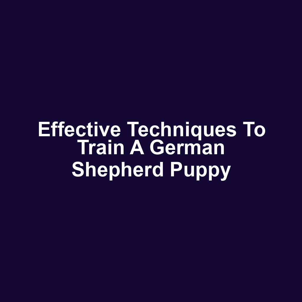 Effective Techniques to Train a German Shepherd Puppy