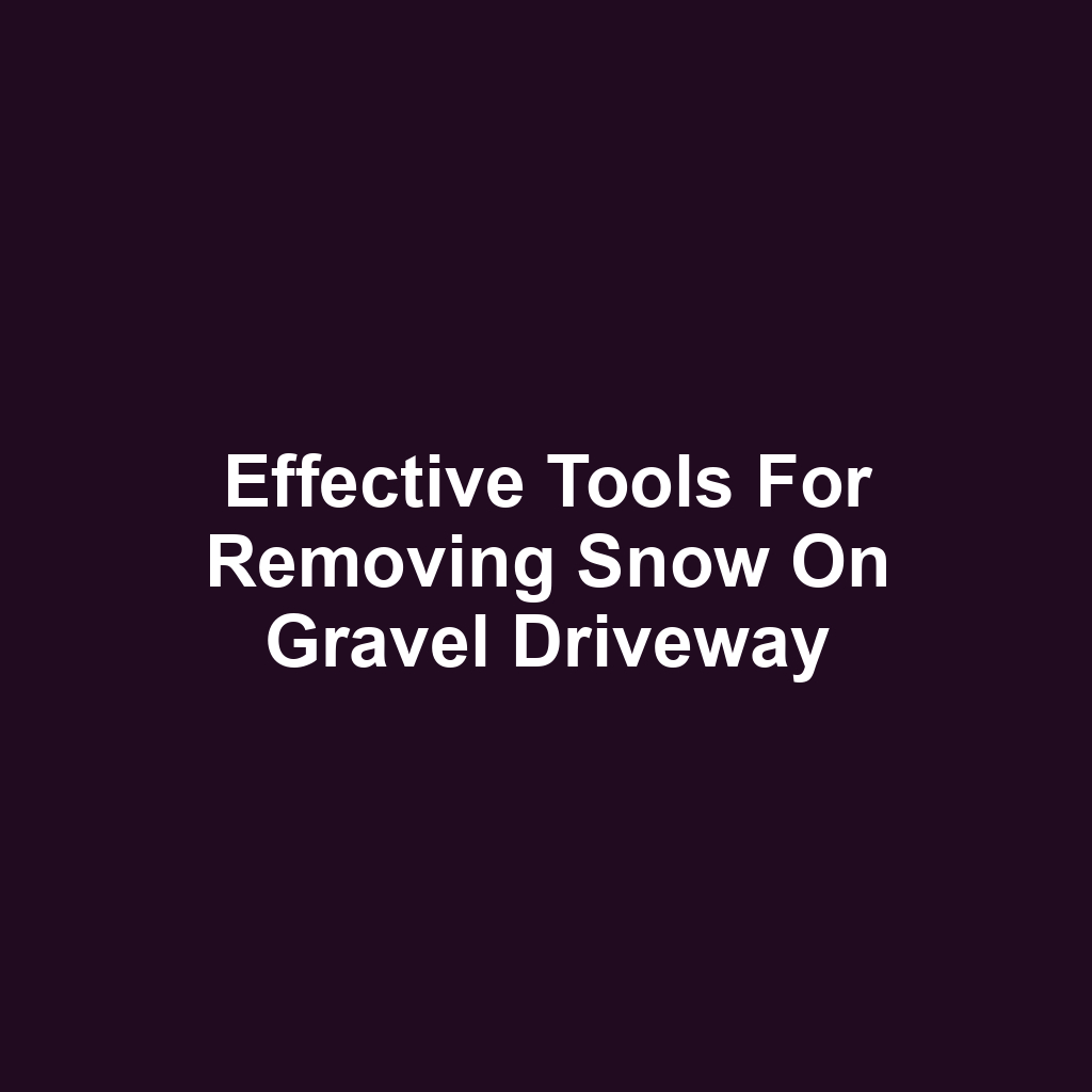 Effective Tools for Removing Snow on Gravel Driveway
