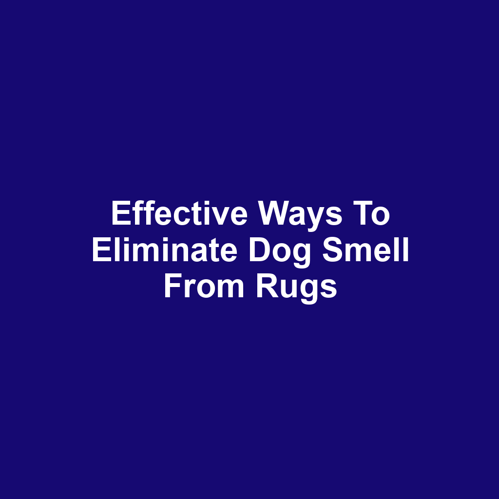 Effective ways to eliminate dog smell from rugs