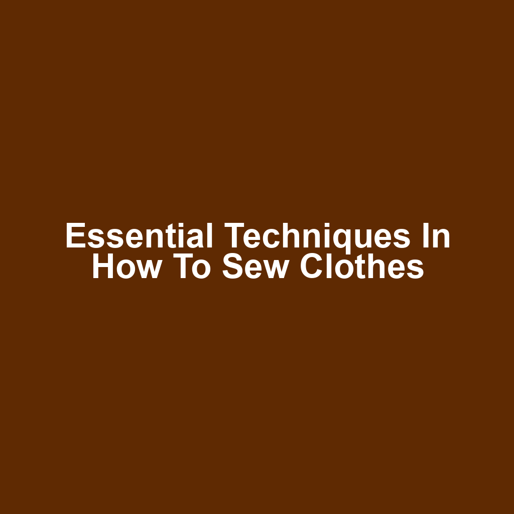 Essential Techniques in How to Sew Clothes