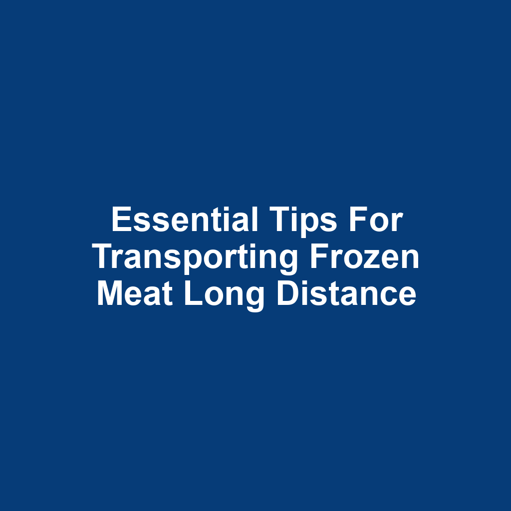 Essential Tips for Transporting Frozen Meat Long Distance