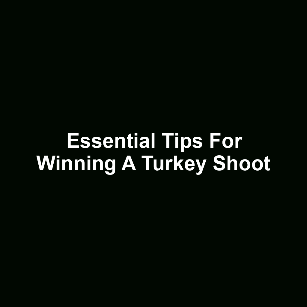 Essential Tips for Winning a Turkey Shoot