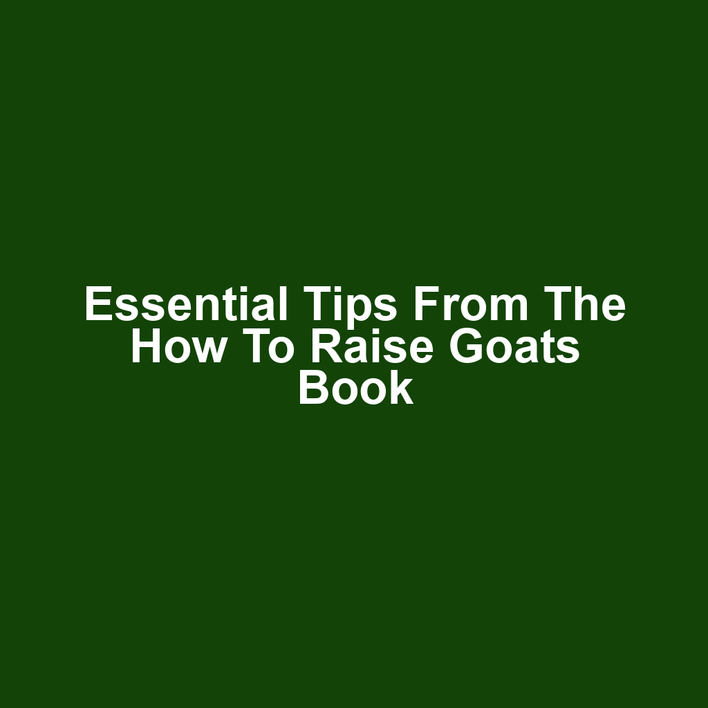 Essential tips from the how to raise goats book