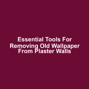 Essential tools for removing old wallpaper from plaster walls