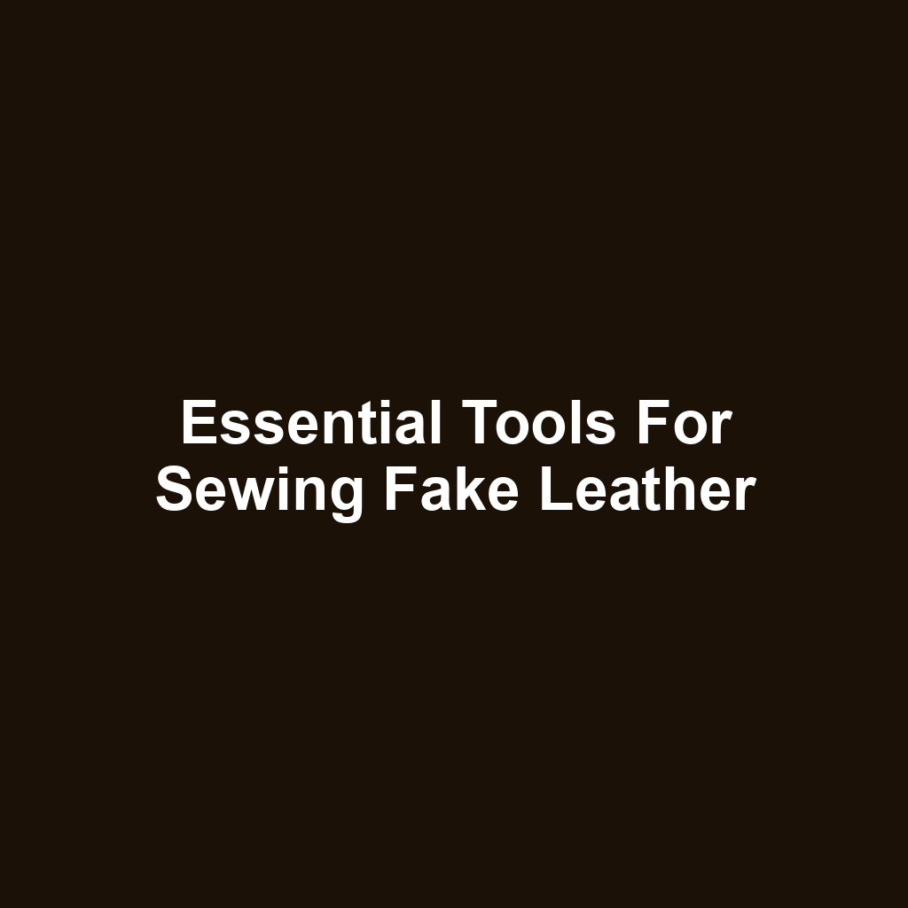 Essential Tools for Sewing Fake Leather
