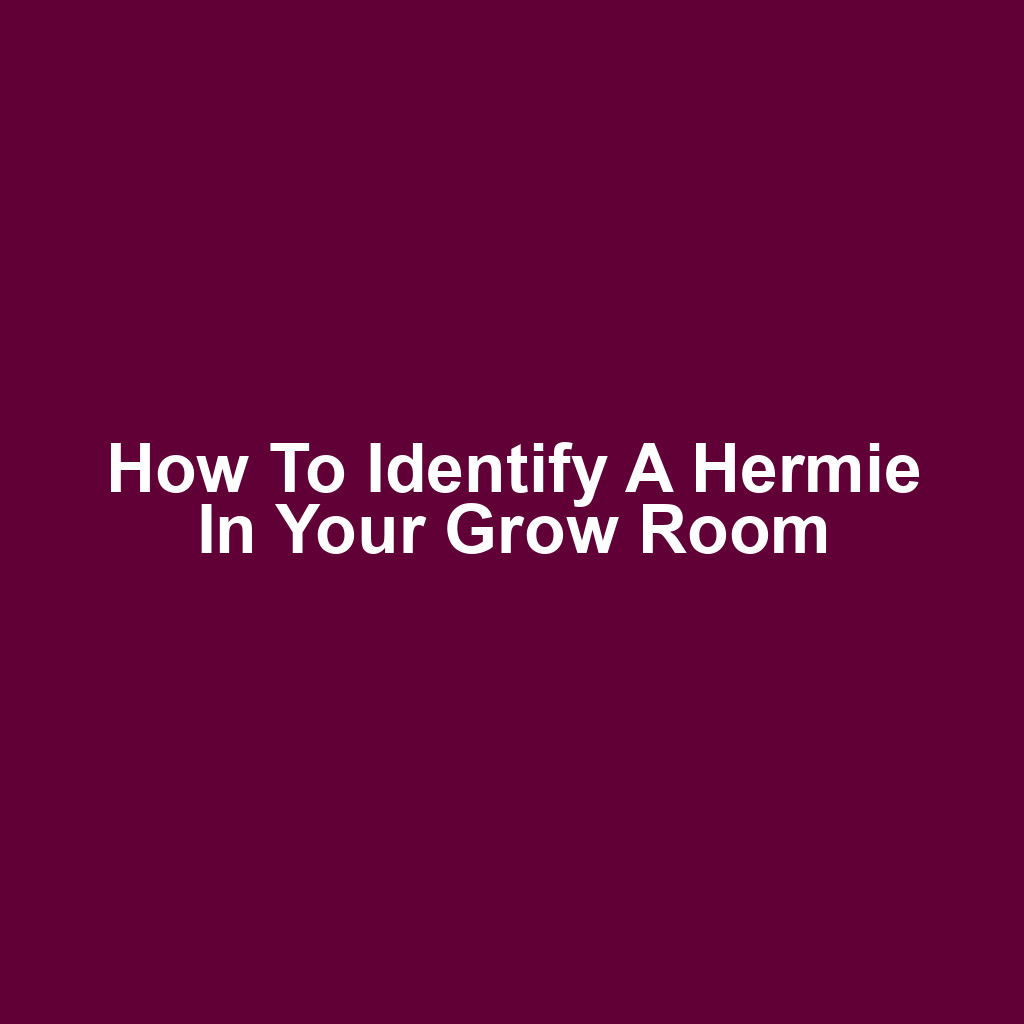 How to Identify a Hermie in Your Grow Room