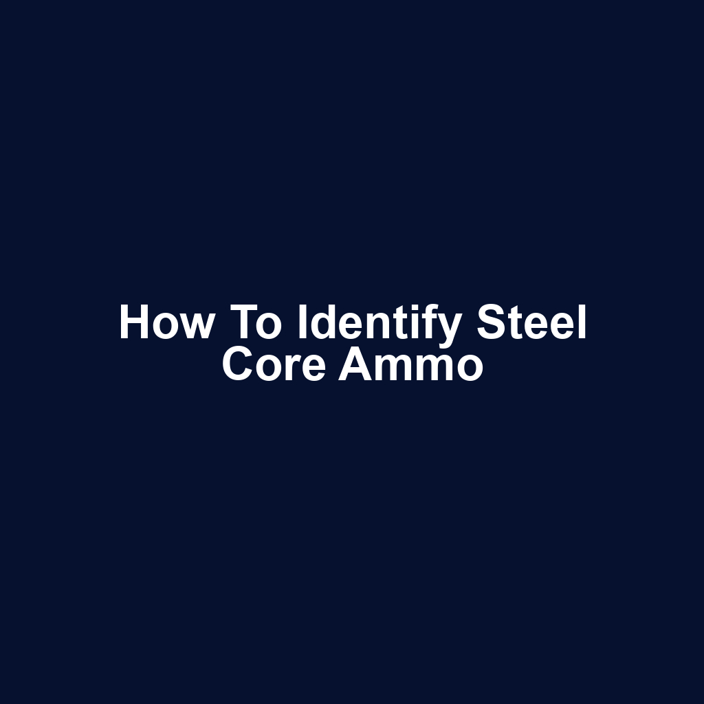 How to Identify Steel Core Ammo