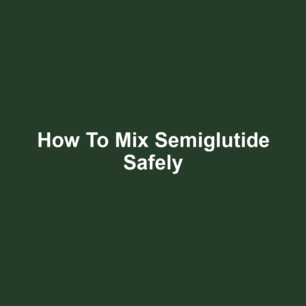 How to Mix Semiglutide Safely