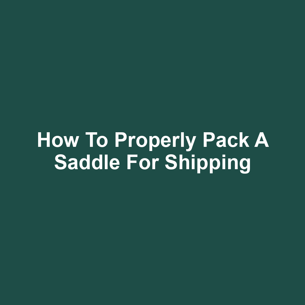 How to Properly Pack a Saddle for Shipping
