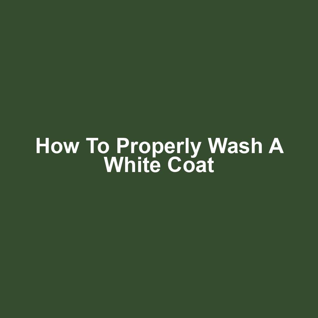 How to Properly Wash a White Coat