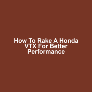 How to Rake a Honda VTX for Better Performance