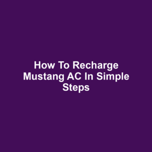 How to Recharge Mustang AC in Simple Steps