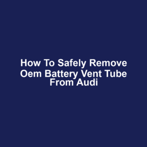 How to safely remove oem battery vent tube from audi