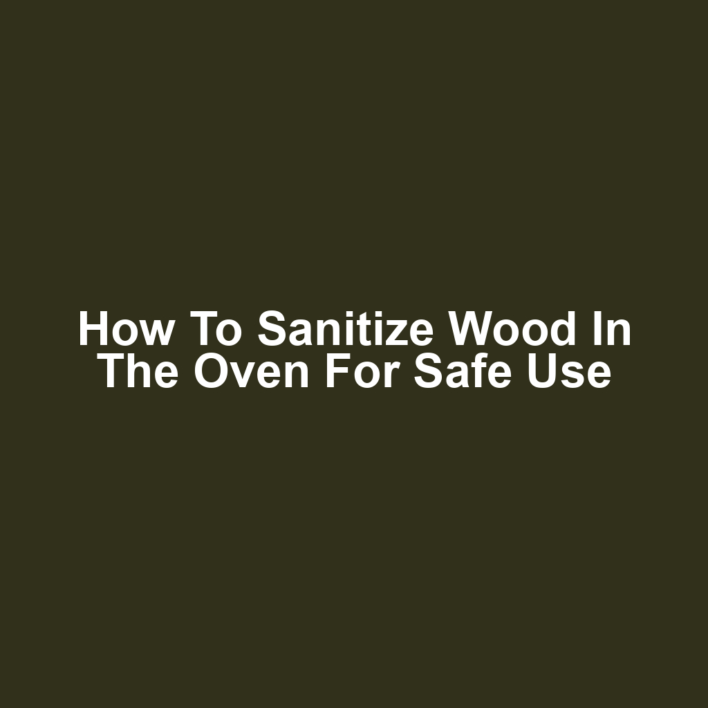 How to Sanitize Wood in the Oven for Safe Use