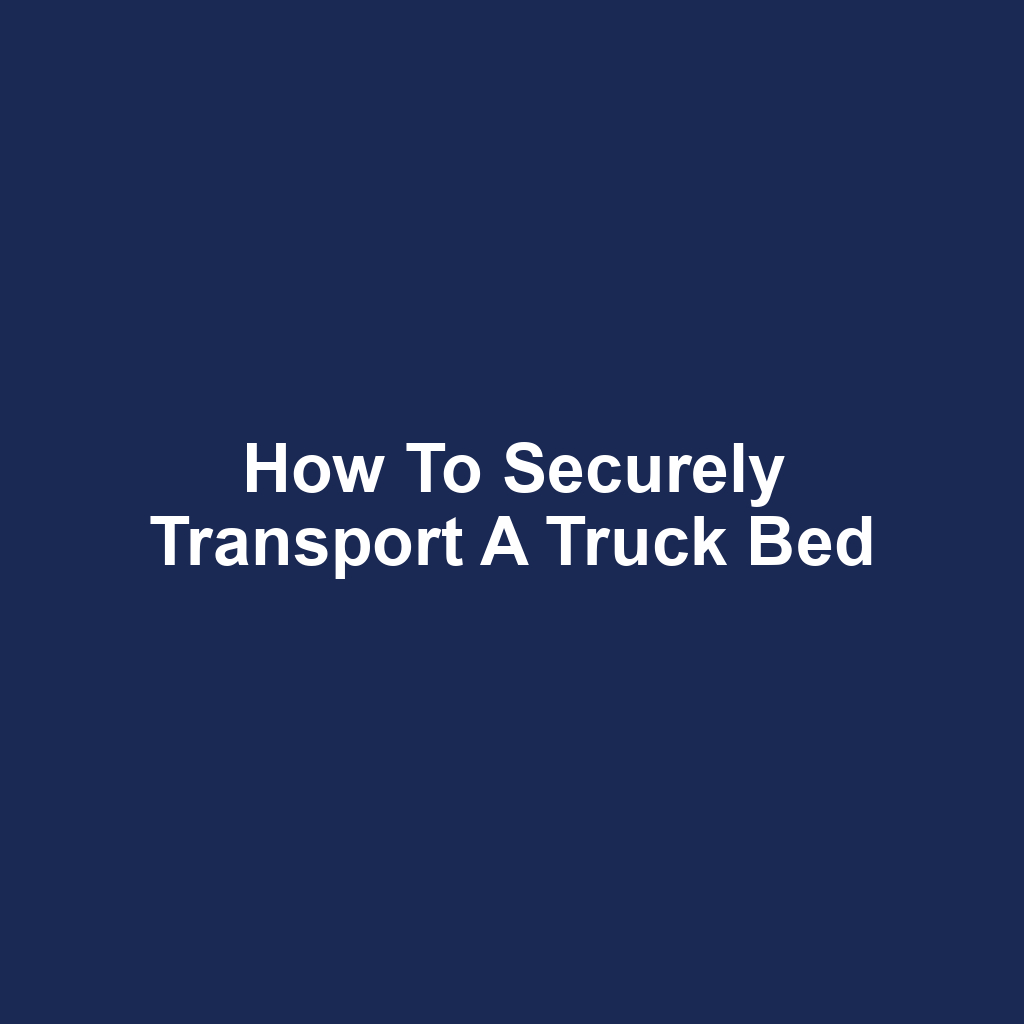 How to Securely Transport a Truck Bed