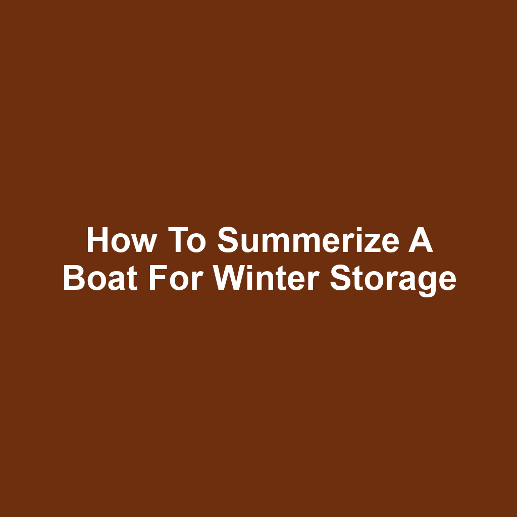 How to Summerize a Boat for Winter Storage