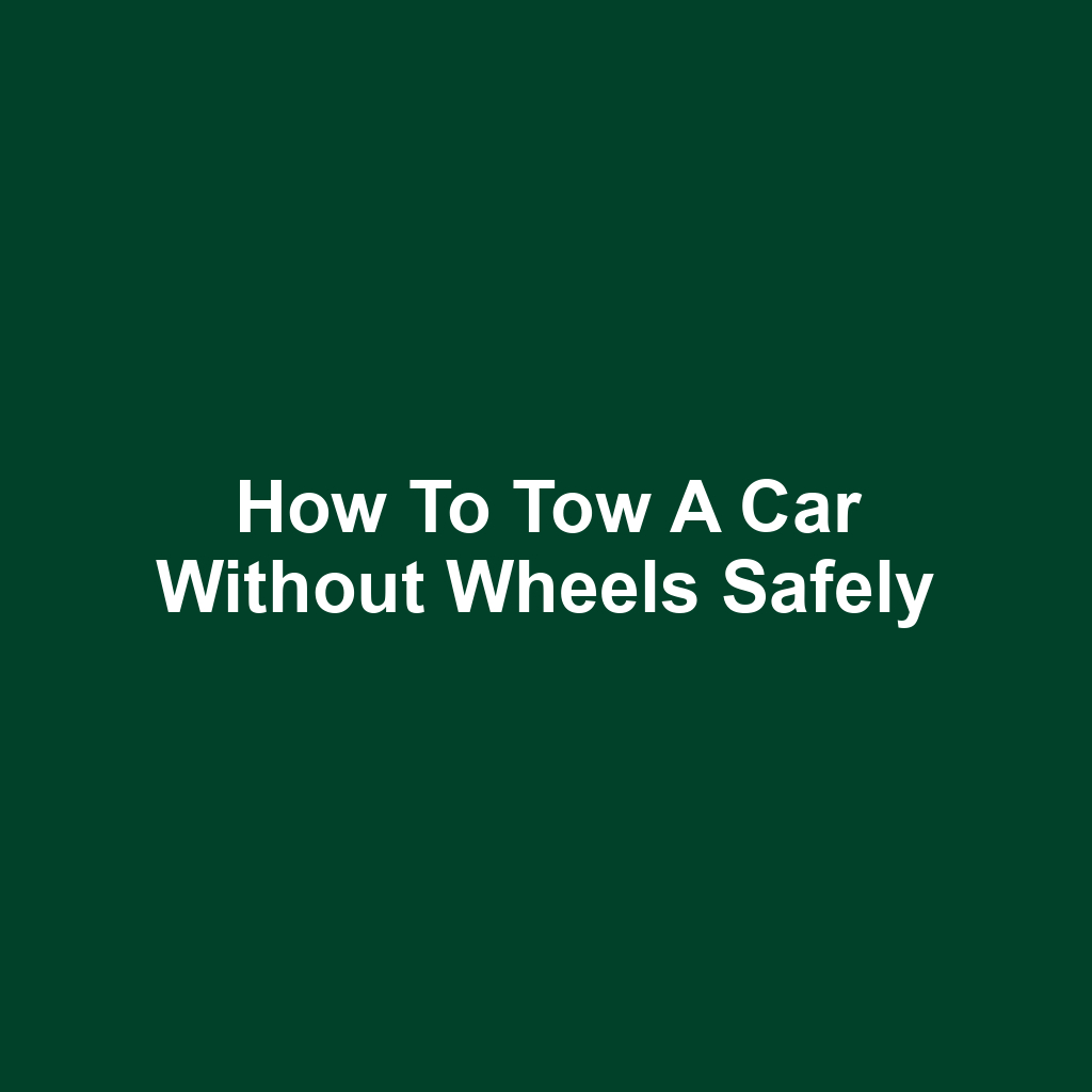 How to Tow a Car Without Wheels Safely