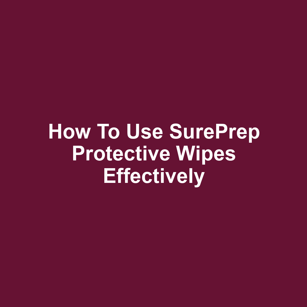 How to Use SurePrep Protective Wipes Effectively