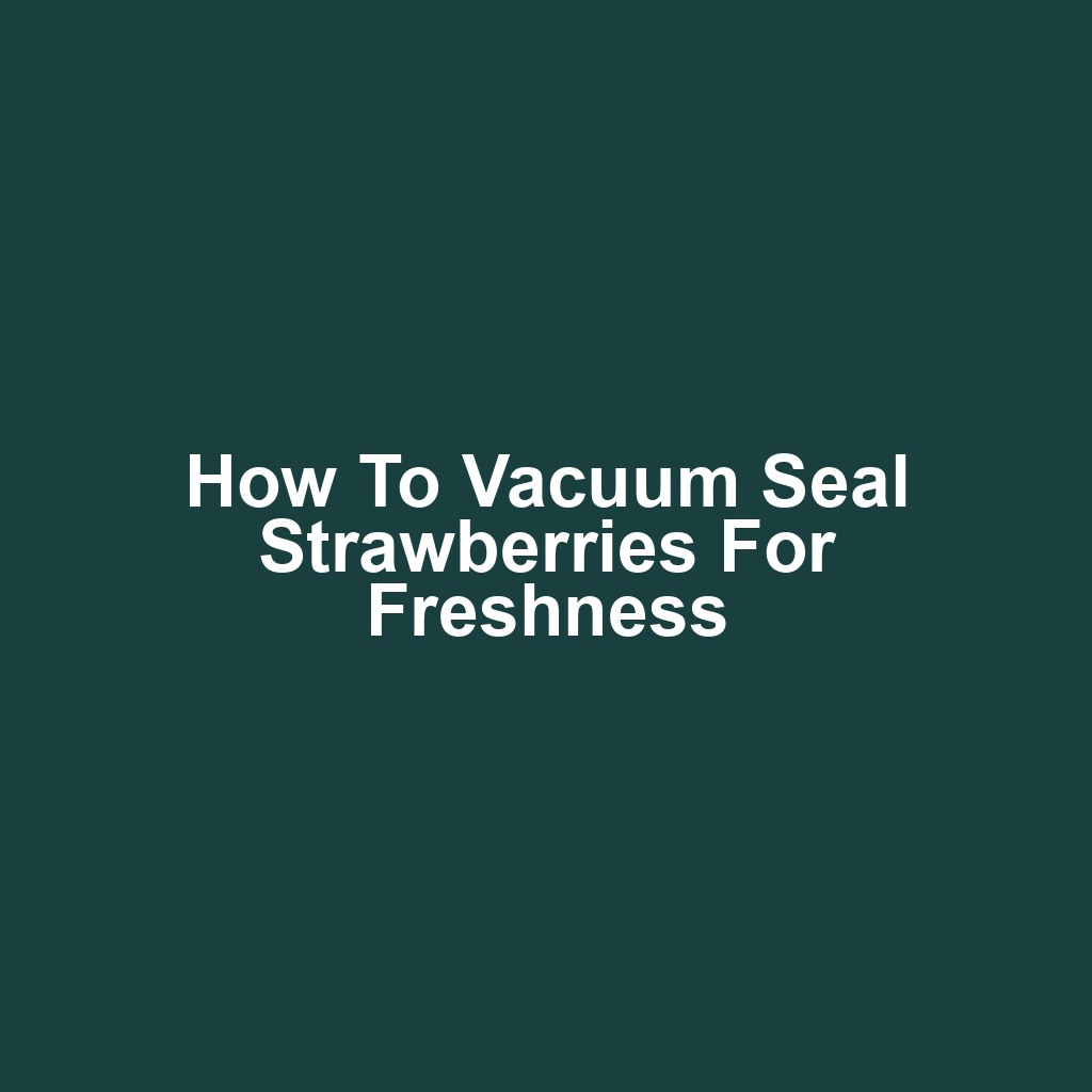 How to Vacuum Seal Strawberries for Freshness