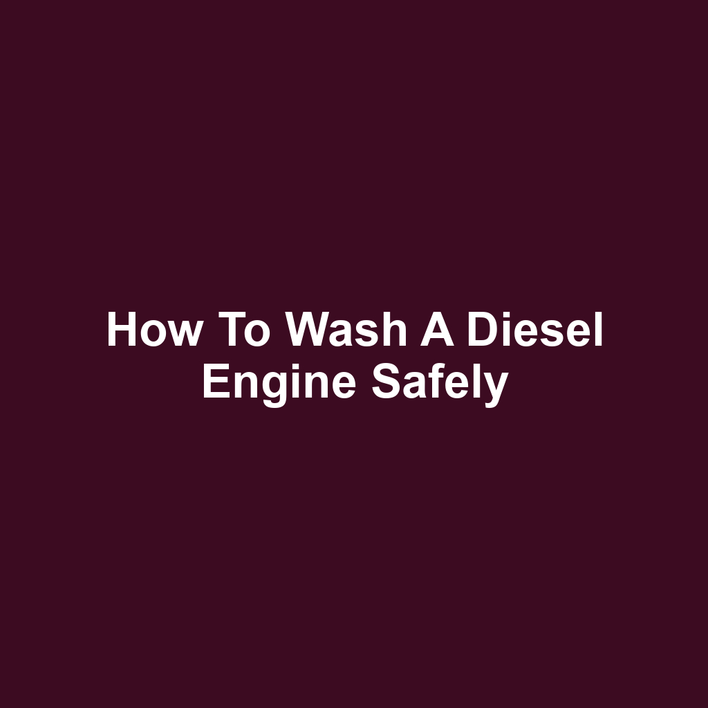 How to Wash a Diesel Engine Safely