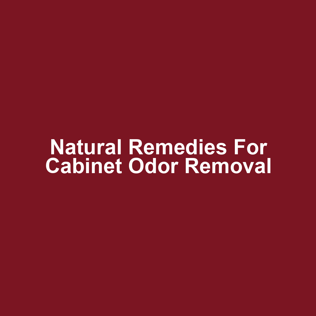 Natural Remedies for Cabinet Odor Removal
