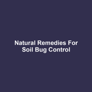 Natural Remedies for Soil Bug Control