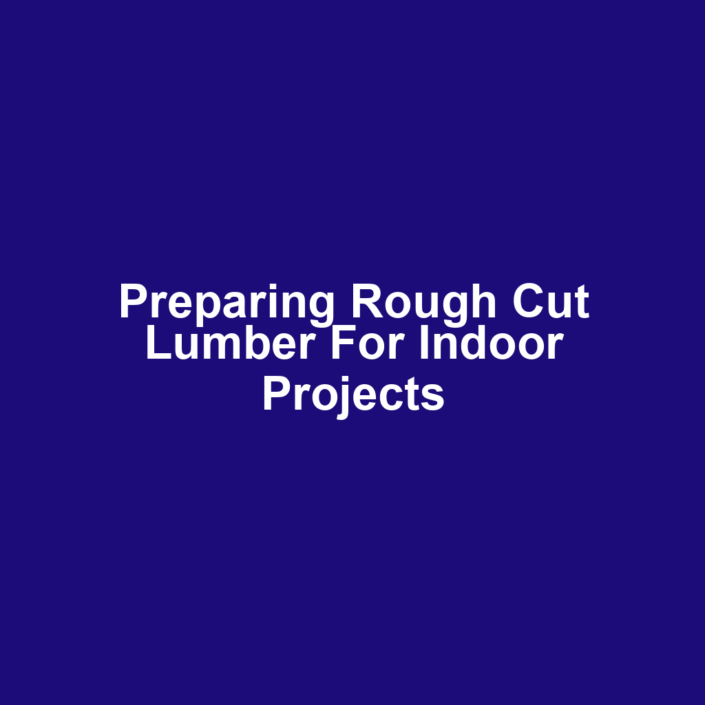 Preparing Rough Cut Lumber for Indoor Projects