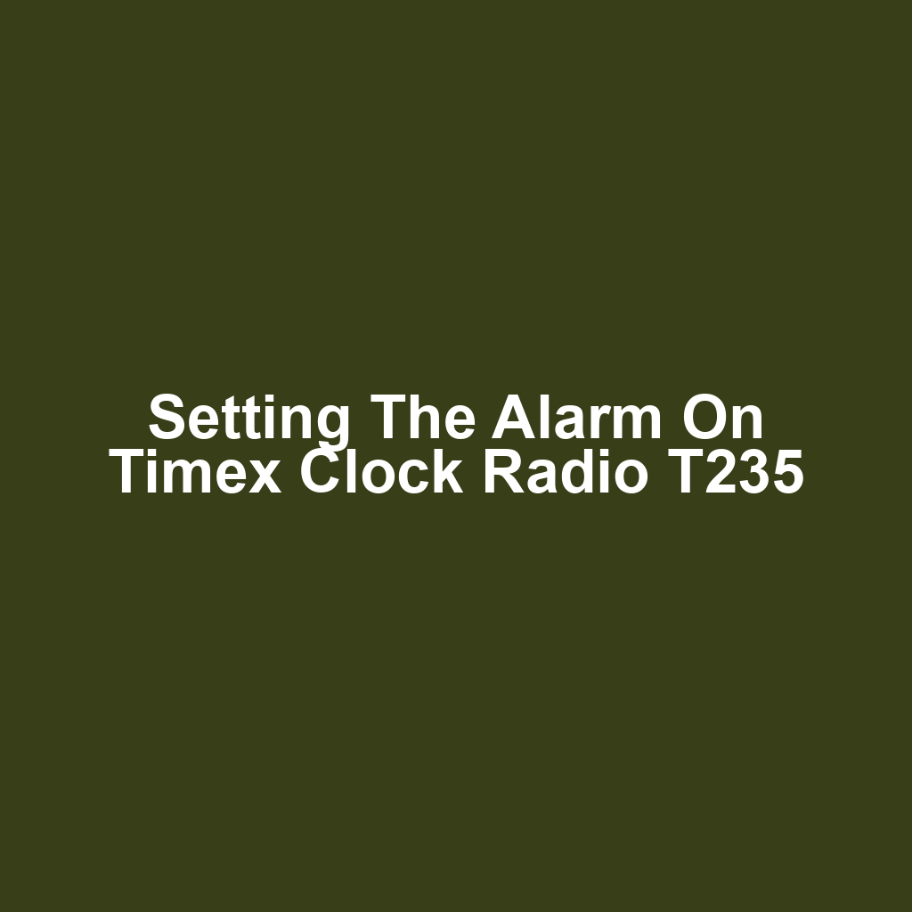 Setting the Alarm on Timex Clock Radio T235