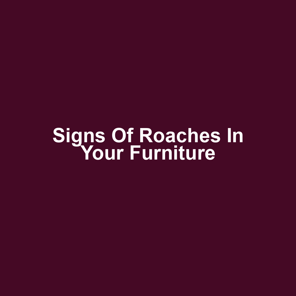 Signs of Roaches in Your Furniture