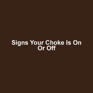 Signs your choke is on or off