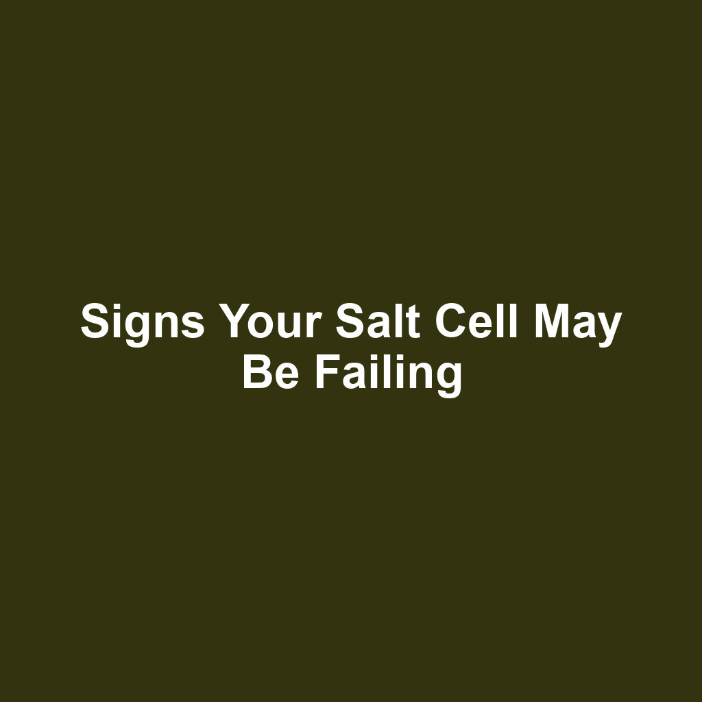 Signs Your Salt Cell May Be Failing