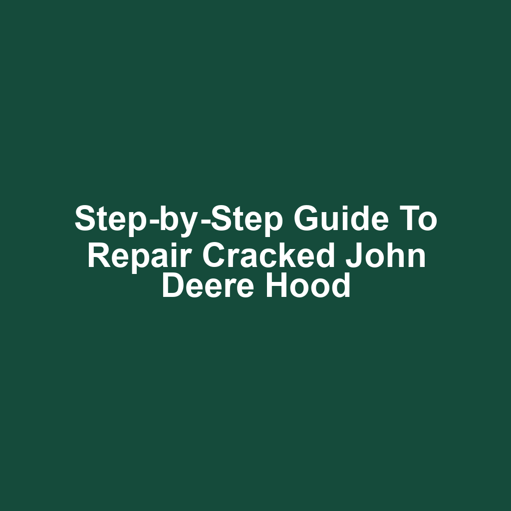 Step-by-Step Guide to Repair Cracked John Deere Hood